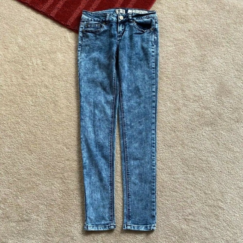 Indigo Rein Forever Juniors 3 Acid Wash Skinny Denim Jeans